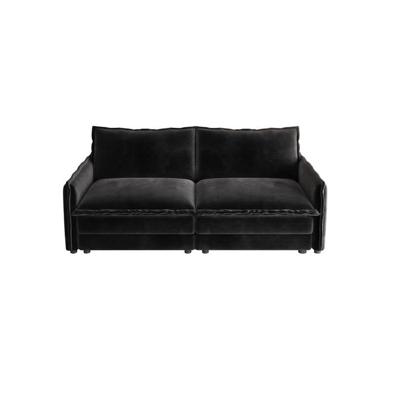75" Corduroy Deep Seat 2-Seater Sofa with 2 Pillows