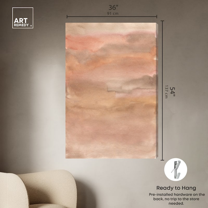 Art Remedy Sienna Pigments Blend Gallery Wrapped Boho Abstract 1 Piece Canvas Wall Art