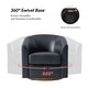 preview thumbnail 26 of 49, HULALA HOME Althea Modern Genuine Leather Swivel Barrel Chair with Solid Wood Base