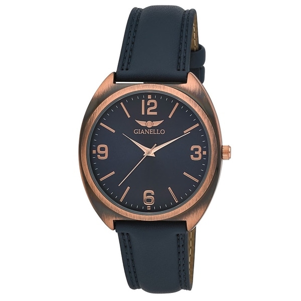 Gianello Mens Sochi Easy Read Dial Vegan Leather Strap Watch. Opens flyout.