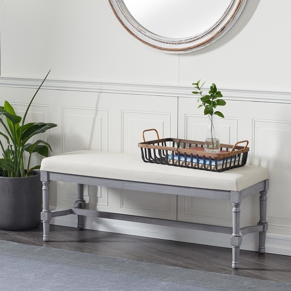 Traditional Classic Grey or Brown Upholstered Bench 47 x 16 x 18 On Sale Bed Bath Beyond 32134066
