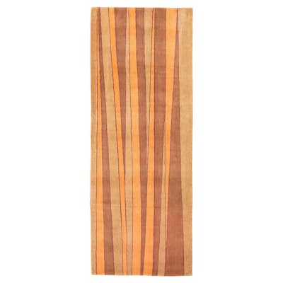 ECARPETGALLERY Hand-knotted Opulence Brown Wool Rug - 3'7 x 9'11