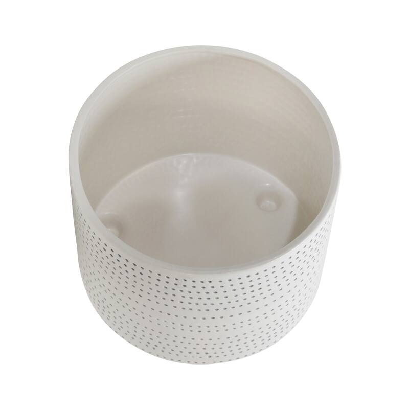 Sagebrook Home Indoor Outdoor Ceramic Textured Footed Planters Set of 2