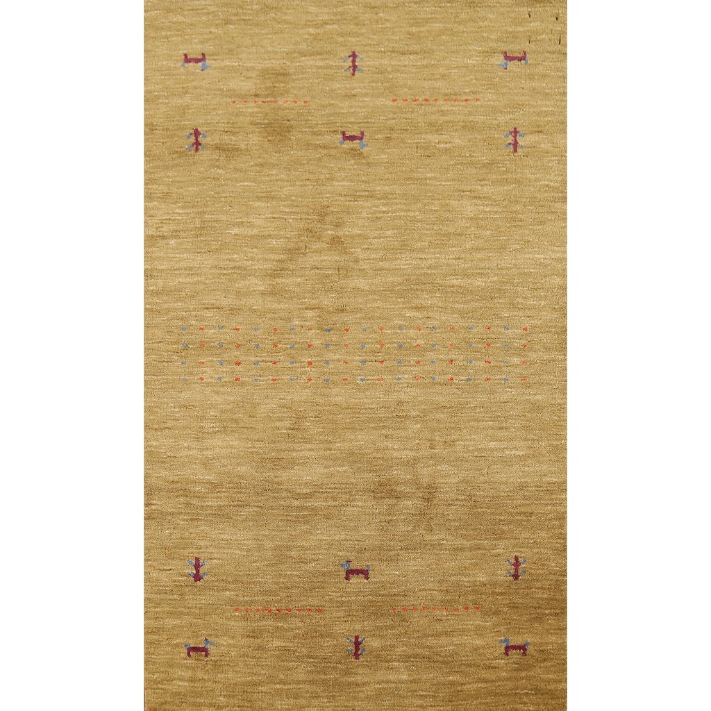 Animals Tribal Gabbeh Indian Accent Rug Handmade Modern Wool Carpet - 3'0"x 5'3"