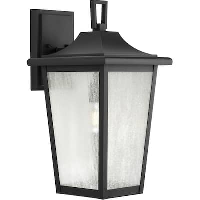 Padgett Collection One-Light Textured Black Outdoor Wall Lantern - 10 in x 11.75 in x 18.87 in