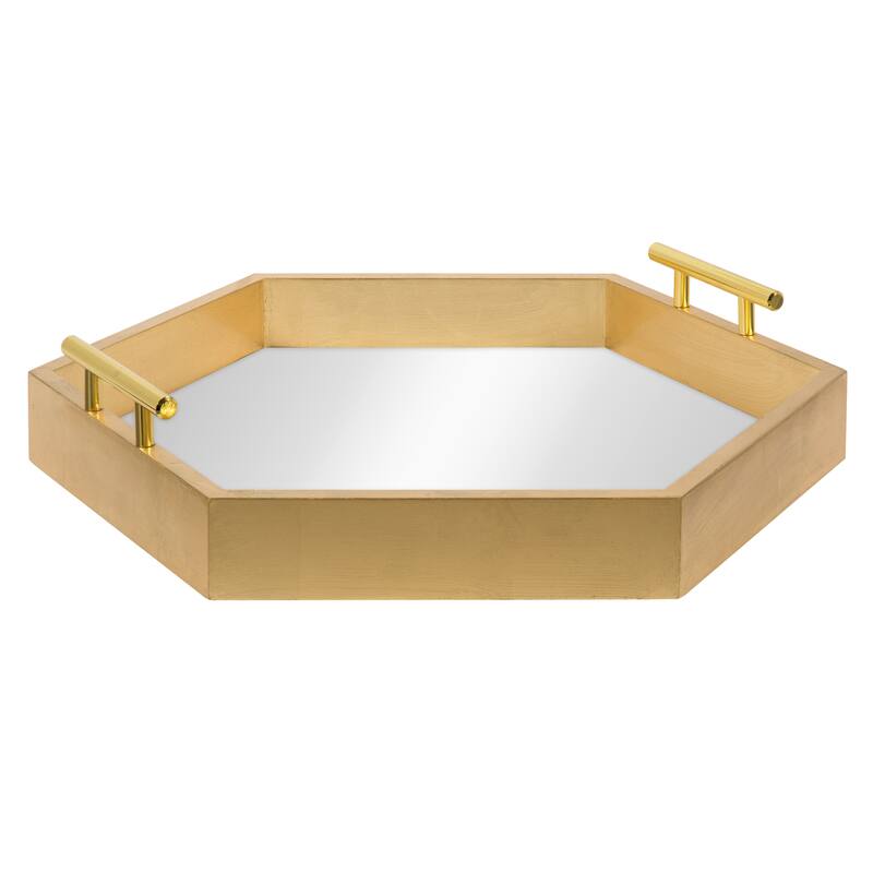 Kate and Laurel Lipton Hexagon Decorative Tray - 18x18