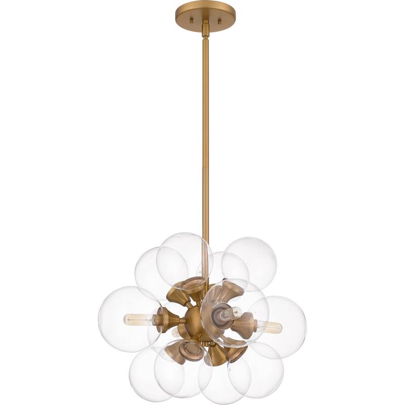 Brushed Weathered Brass Four Light Pendant from the Glinda Collection - Brushed Weathered Brass