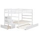preview thumbnail 4 of 16, Full over Full Bunk Bed with Twin Trundle, Drawer, Stairs with Storage, and Safety Measures
