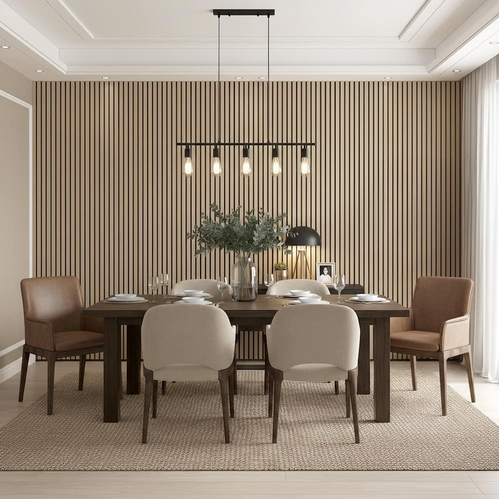 93.5" x 7.9" Wood Slat Acoustic Wall Panels for Ceiling and Wall Decor, 4-Pack (21 sq ft)