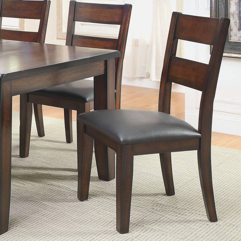 2pcs Wood Kitchen Dining Chairs with Padded Leatherette Seats