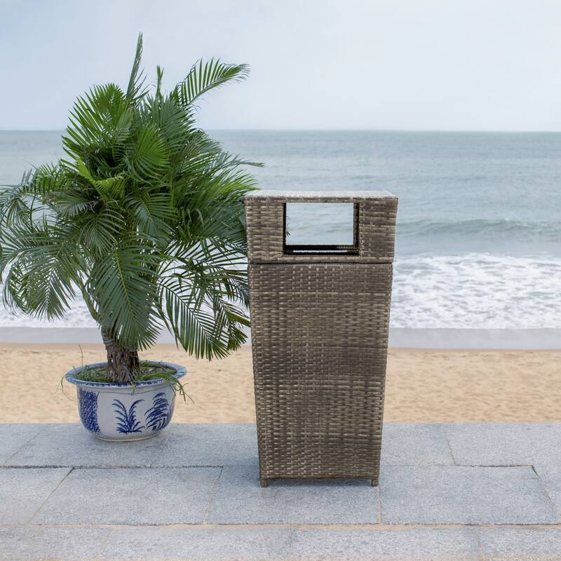 SAFAVIEH Outdoor Mazeli Trash Bin (Fully Assembled)