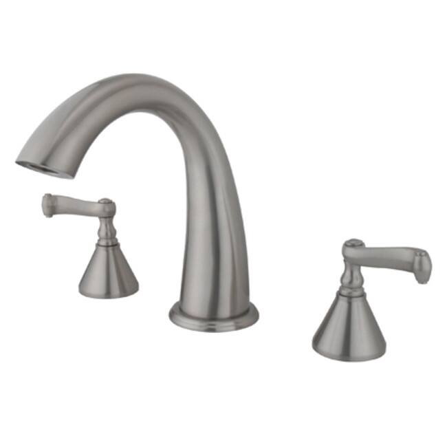 Kingston Brass Widespread Deck Mounted Roman Tub Filler with Metal