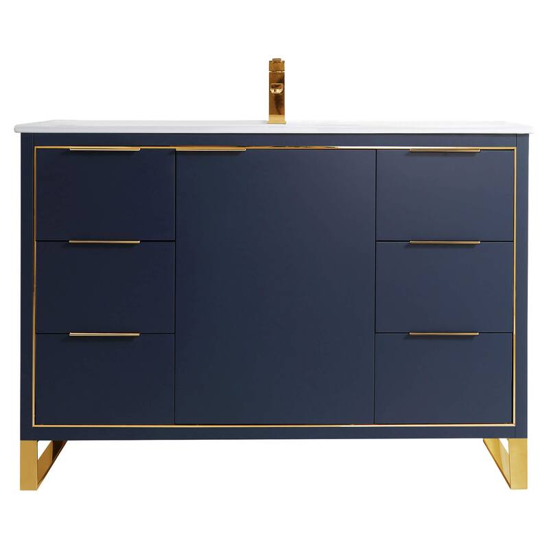 Fine Fixtures Opulence Collection Bathroom Vanity with White Ceramic Sink