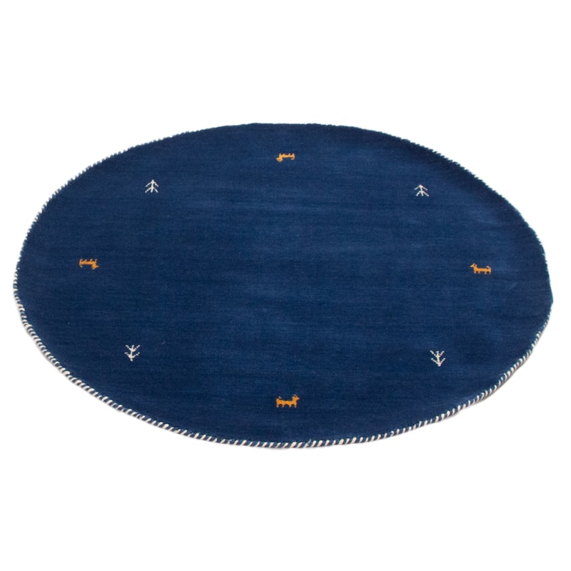 Kashkuli Gabbeh Navy Rug 3'10" x 3'10" - 3'10 x 3'10