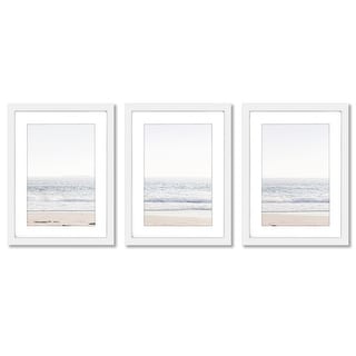 Waves in Morning Sun Tanya Shumkina Coastal - 3 Piece Framed Gallery Art Set
