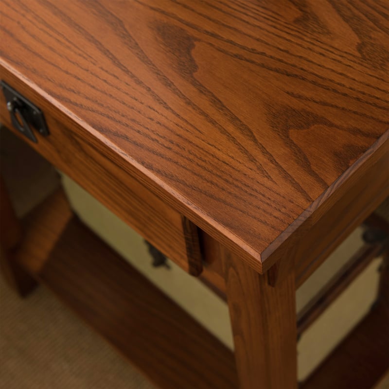 Leick Home Solid Wood Mission End Table with Drawer