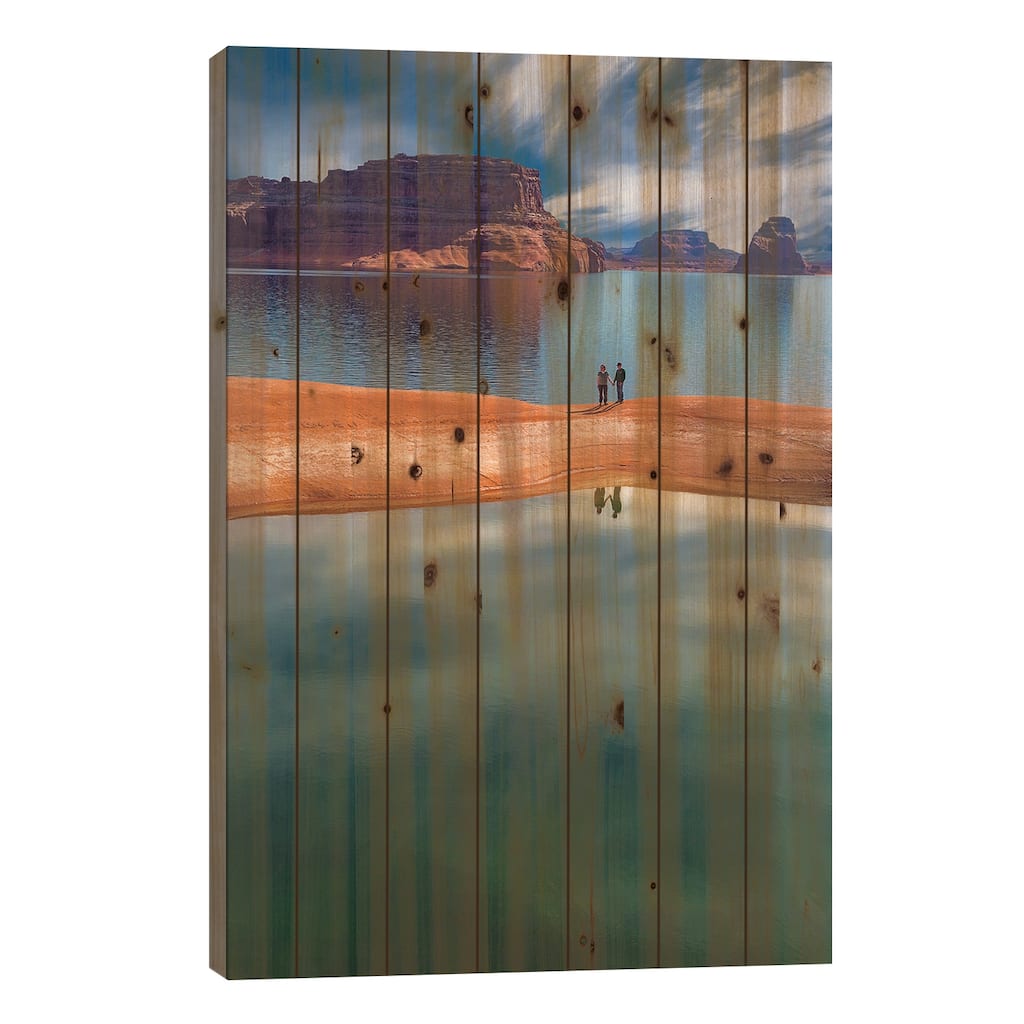 Lone Couple, Lake Powell, Glen Canyon National Recreation Area, Utah, USA Print On Wood by Don Paulson - Multi-Color