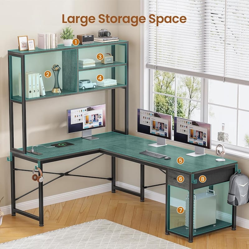 51.2" Reversible Small Corner Desk with Drawer L Shaped Gaming Desk