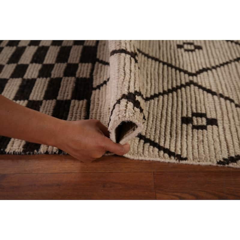 Tribal Moroccan Oriental Area Rug Handmade Wool Carpet - 7'8"x 10'2"