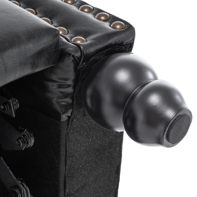 Mid-Century Nailhead PU Leather Linen Recliner