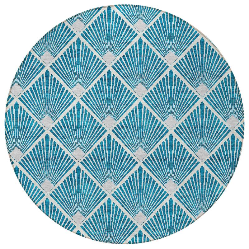HomeRoots Geometric Transitional Rectangle Outdoor Rug