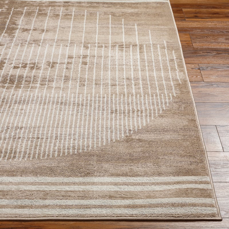 Artistic Weavers Joel Mod Black/Ivory Ombre Geometric Striped Area Rug