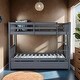 preview thumbnail 10 of 28, Full Over Full Rubber Wood Bunk Bed with Twin Size Trundle Dark Grey