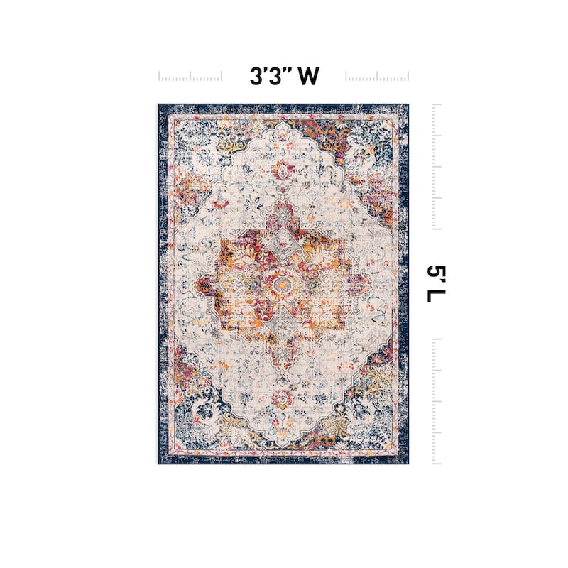 World Rug Gallery Caen Bohemian Medallion Area Rug