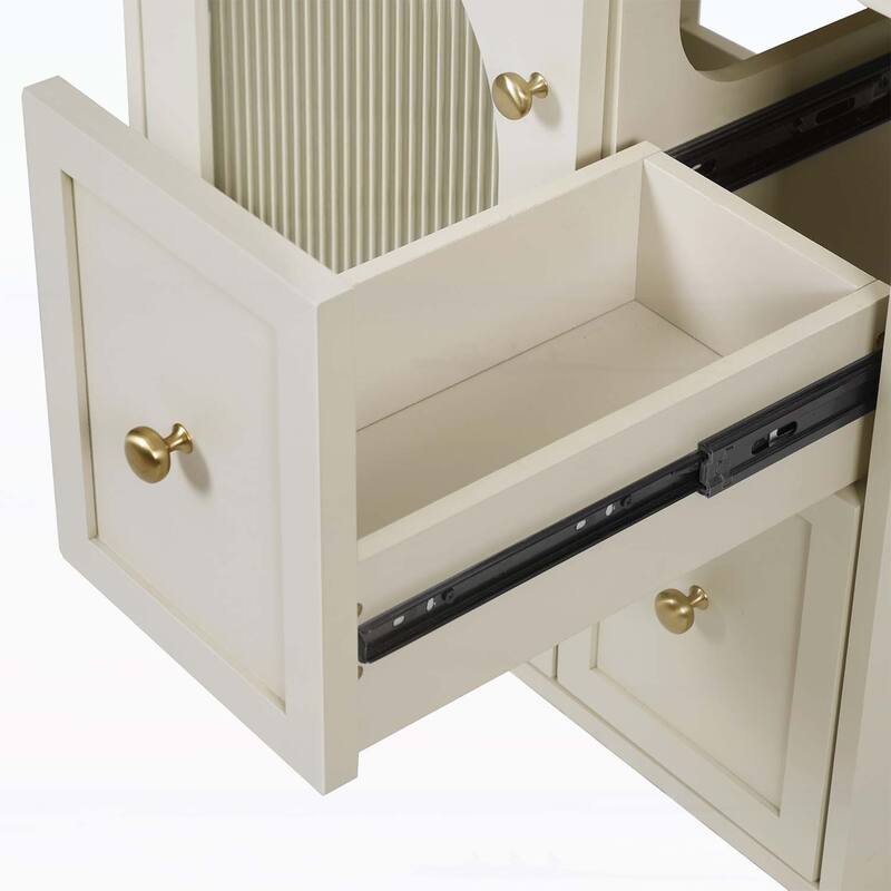 Bathroom Cabinet with Ceramic Sink,2 Drawers and 1 Soft-Close Door