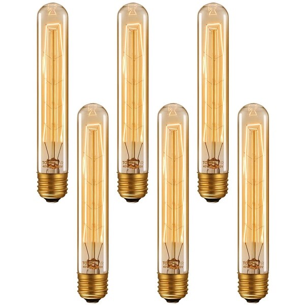 T30 Vintage Edison Bulb, Dimmable T185 Antique Tubular, 6 Pack - 2200K Candlelight. Opens flyout.