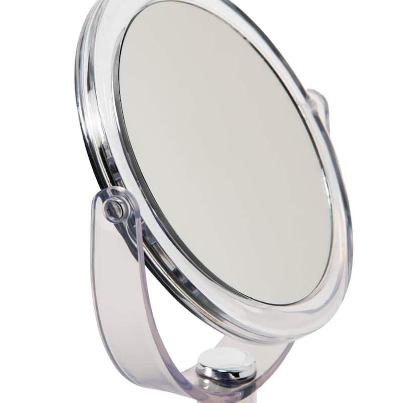 Home Details Dual Sided 10X Magnification 7" Rubberized Vanity Mirror in Clear