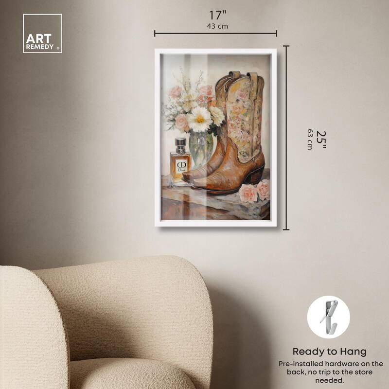Delicate Floral Boots Shadowbox by Art Remedy