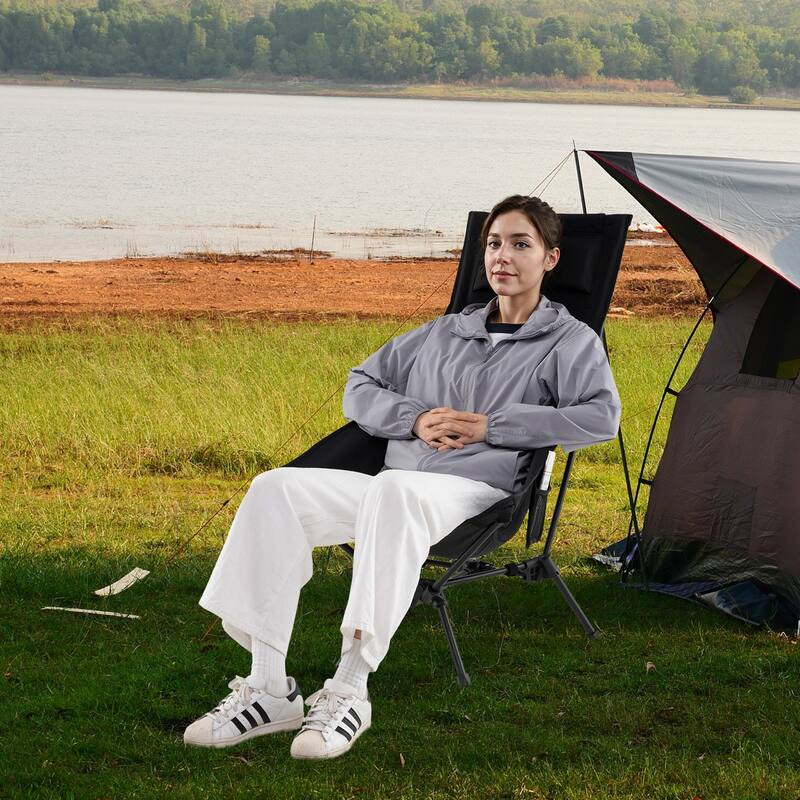 Gymax Ultra-Lightweight Camping Chair Portable Lawn Chair w/Triangular