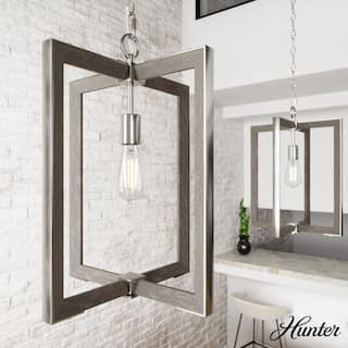 Hunter Woodburn 1-Light Pendant - Island, Dining Room, Foyer - Modern Farmhouse, Rustic, Transitional
