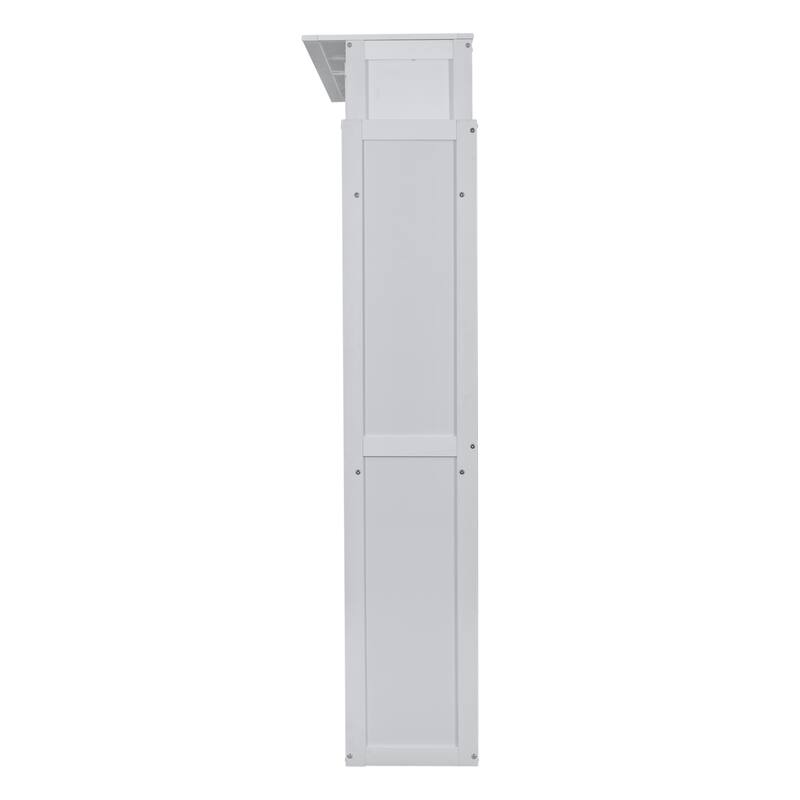 GDFStudio - Carter Full Size Murphy Wall Bed with Shelves, LED Light, and Fold-Away Design