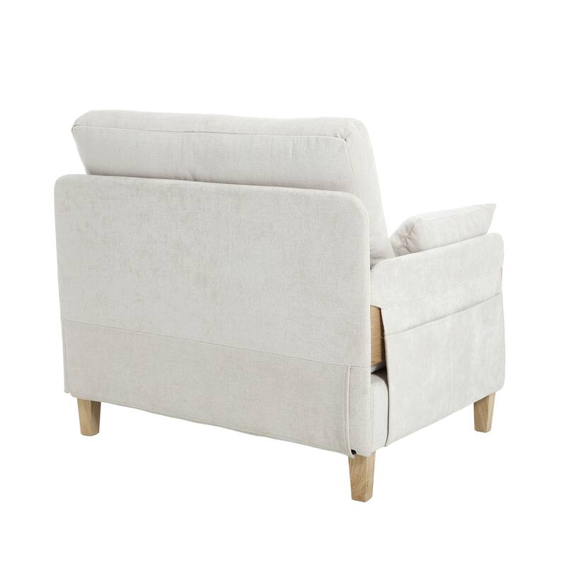 Chenille 3-in-1 Convertible Sofa Bed Chair with 3 Pillows and Storage Pockets