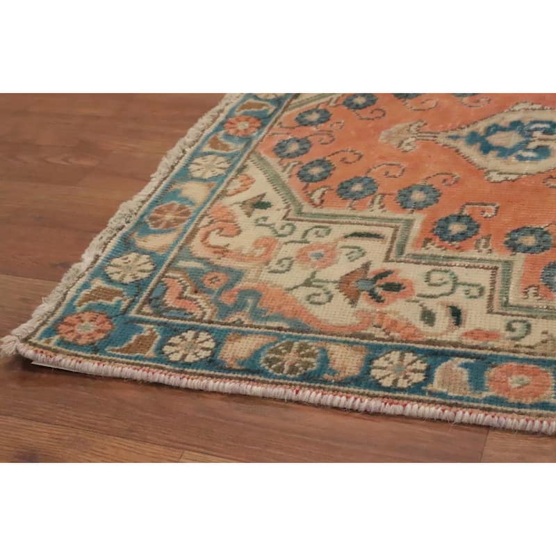 Hand Knotted Oriental 100% Wool Carpet Traditional Medallion Oranges & Rust Tabriz Area Rug - 4' 3'' X 2' 8''