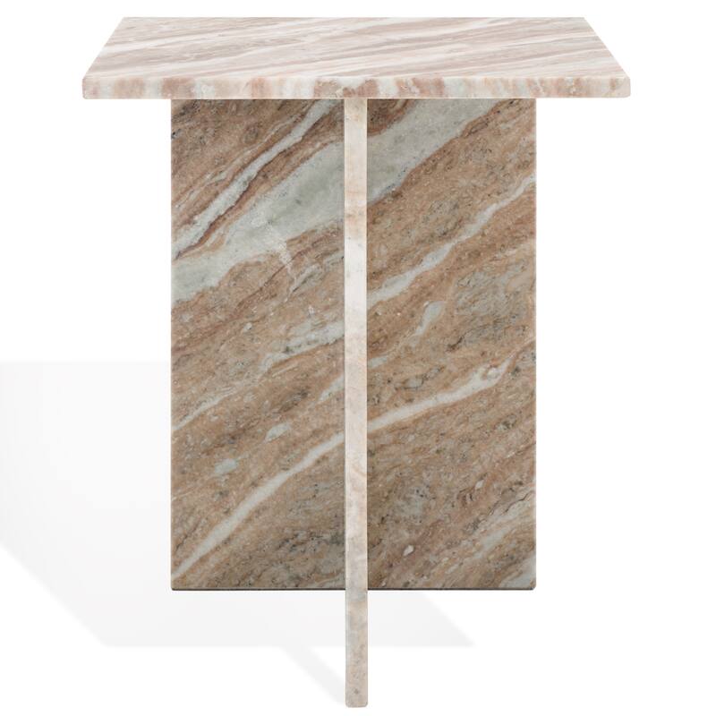 SAFAVIEH Couture Adriano 2 Leg Marble Accent Table - 18"W x 18"D x 22"H