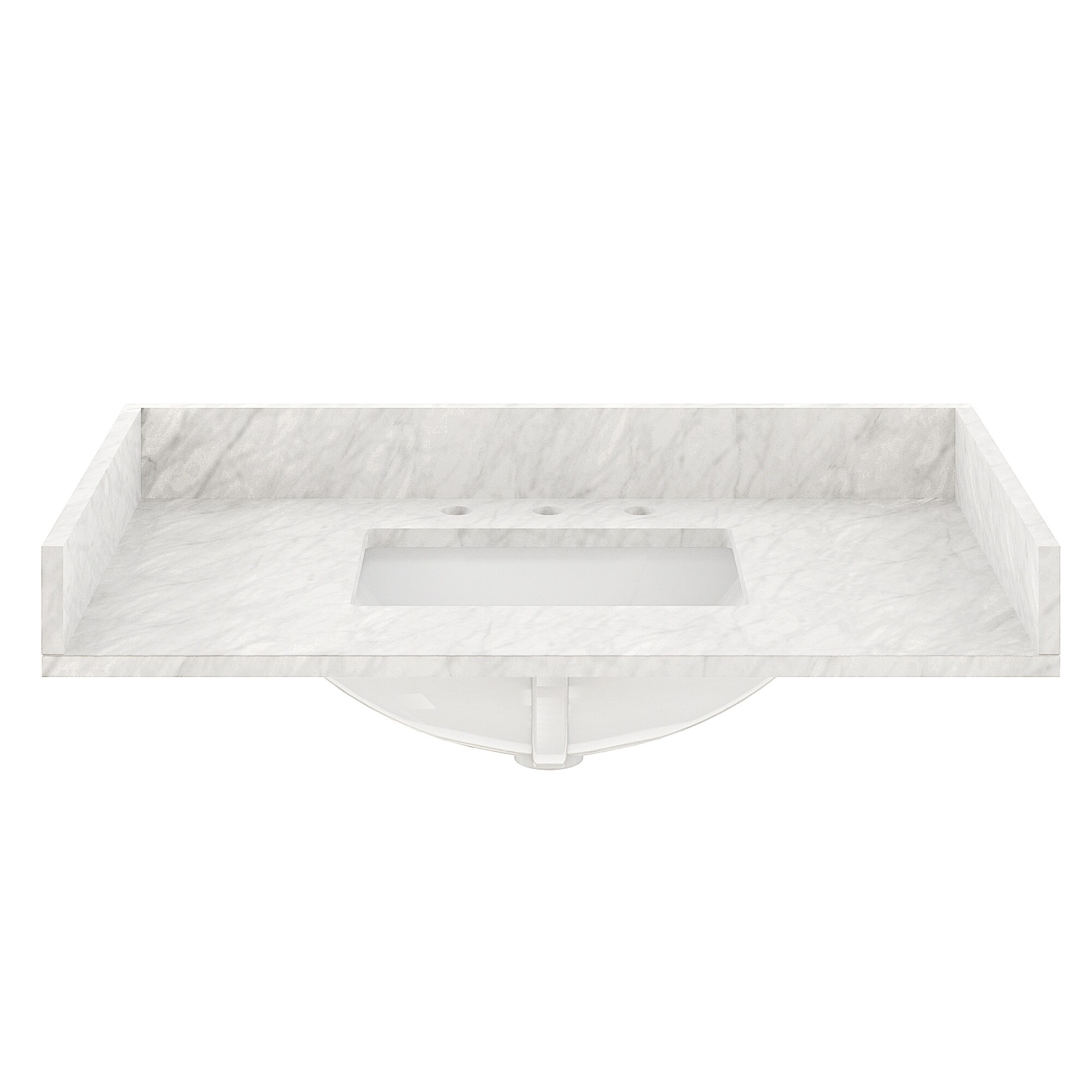 22x4 Inch Bathroom Sink Side Splash - Carrara White Engineered Marble Splash Guard