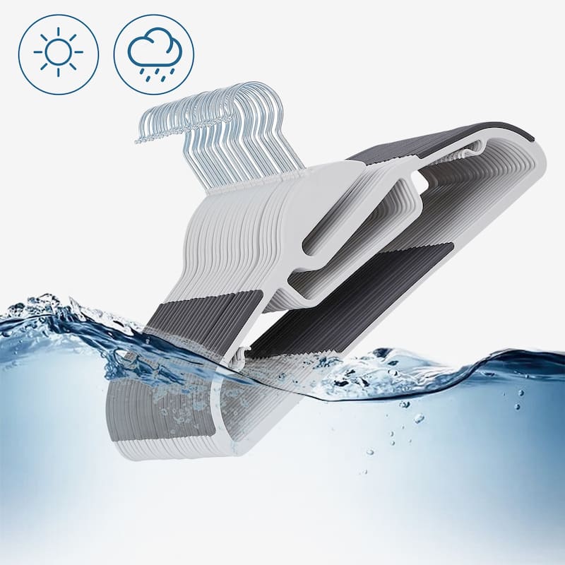 100 Pack Clothes Hangers Plastic Coat Hangers Non-Slip Space-Saving Swivel Hook
