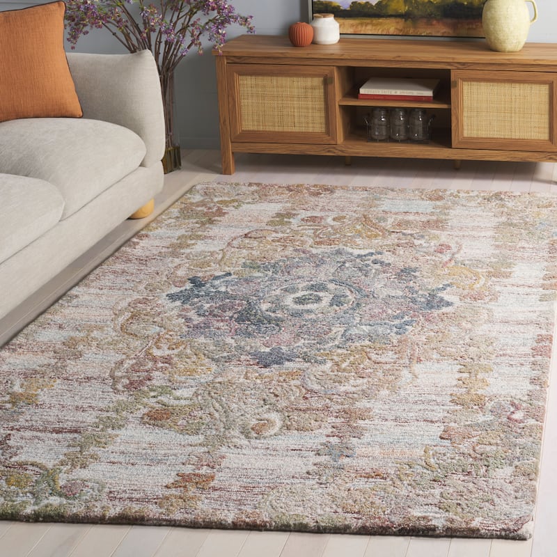 SAFAVIEH Handmade Marquee Roula Rug - Green/Brown - 6' Square