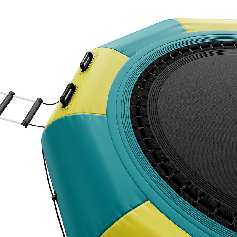 10ft Inflatable Water Trampoline with Ladder and Pump for Lake or Pool