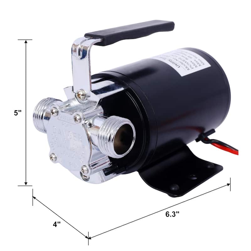 DC 12-Volt Portable Electric Water Pump with Water Hose Kit - Black