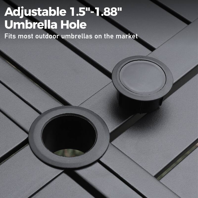 5-Piece Metal E-coating Patio Dining Set of 4 Steel Chairs with Cushions and 1 Metal Table