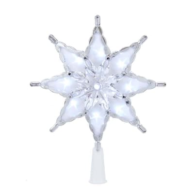 Kurt Adler 10-Inch 8-Point Star Tree Top with Cool White LED Lights