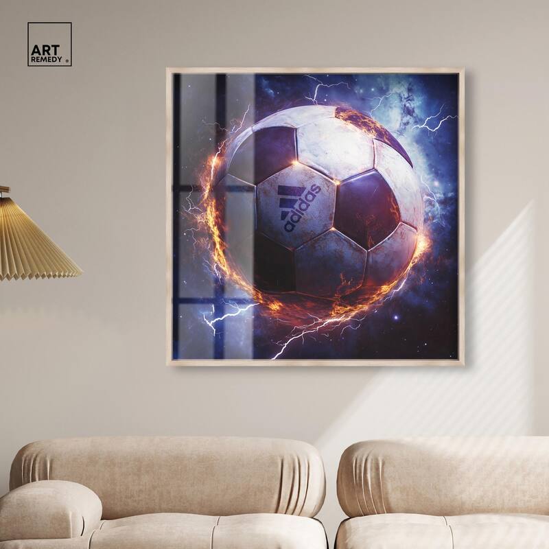 Electrify Soccer Ball Shadowbox by Art Remedy