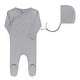 preview thumbnail 4 of 10, Ely's & Co. Embroidered Collection - Footie + Bonnet Blue Berry - 1 Month