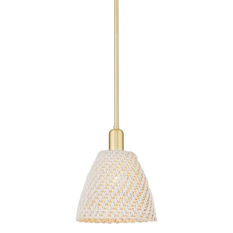 Innovations Lighting 716-1S-12-9 Natural Ballston Dome Pendant Natural - Satin Gold / Natural