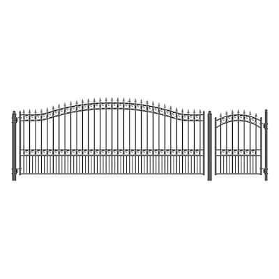 ALEKO London Style 16 ft Single Steel Driveway Gate with Pedestrian Gate