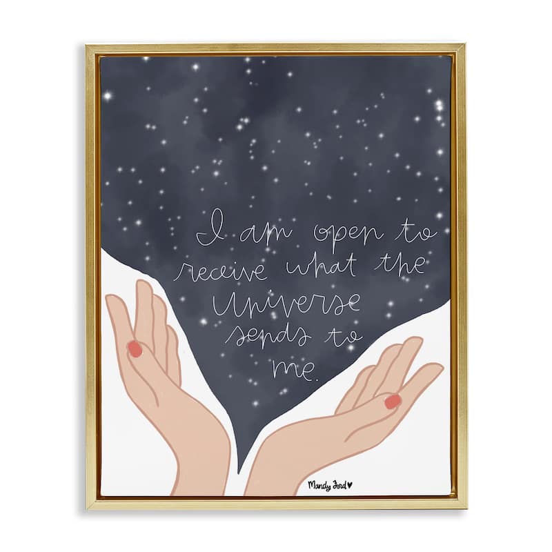 Stupell Receive What Universe Sends Framed Floater Canvas Wall Art Design By Mandy Ford Art + Illustration - 17 x 21 - Gold